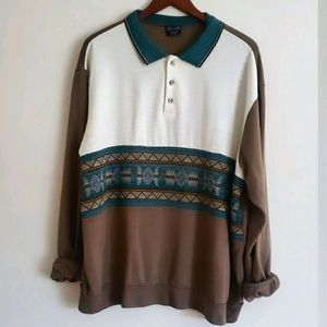 Vintage colorblock aztec pullover